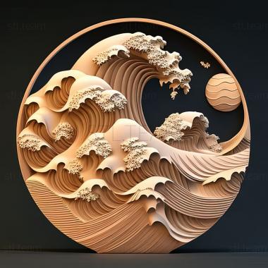 3D model st great wave (STL)